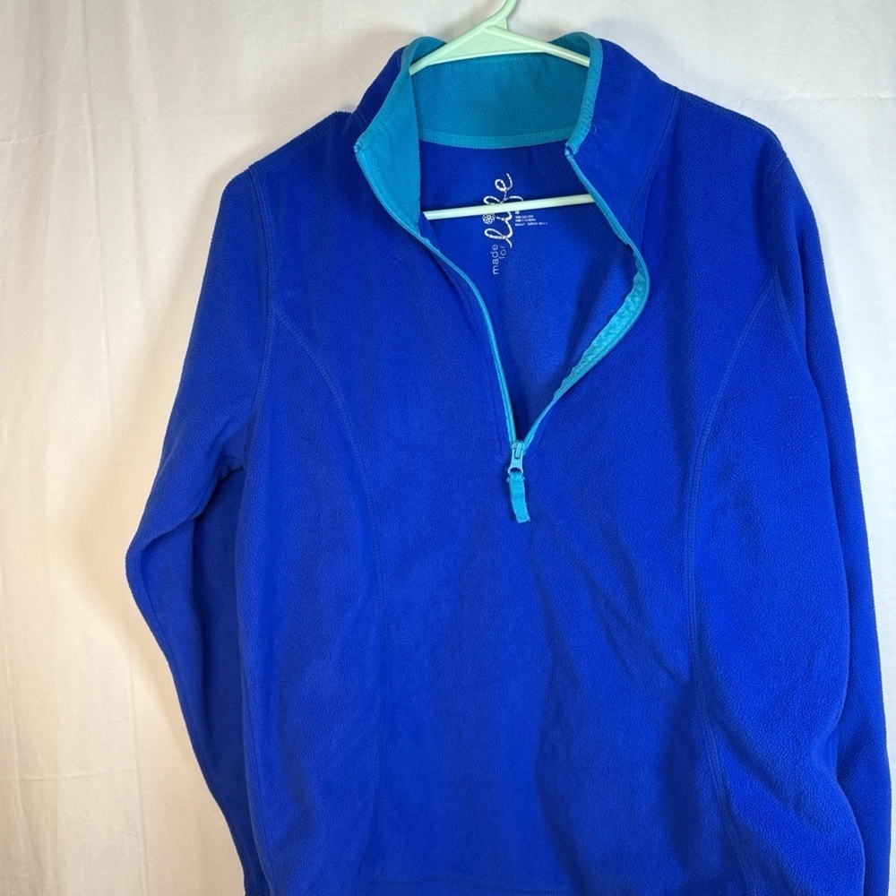 Made for Life Royal Blue Zip-Up Sweater Women’s Size Medium Preowned